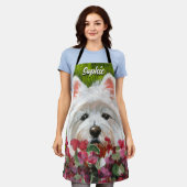 Tablier Fleurs blanches et roses (Porté)