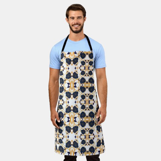 Tablier Fleurs bleues (Porté)