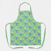 Tablier Fleurs Bleues Et Grass Motif D'Art Naturel (Recto)