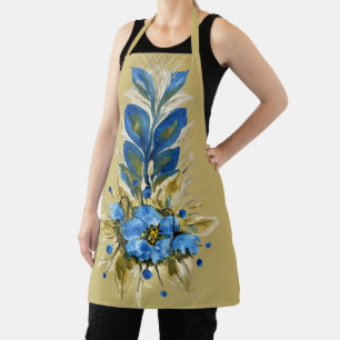 Tablier Fleurs bleues florales modernes de campagne