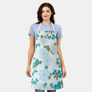 Tablier Fleurs Bleues, Motif Floral, Motif De Fleurs