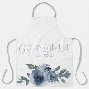 Tablier Fleurs bleues pour grand-mère