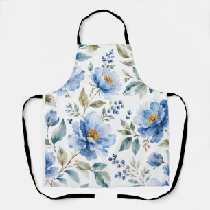 Tablier Fleurs Bleues Romantiques