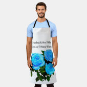 Tablier Fleurs bleues roses bleues (Porté)