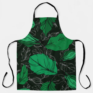 Tablier Fleurs botaniques florales roses. Feuilles de pri