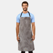 Tablier Fleurs brodées et feuilles, design sans soudure. (Porté)