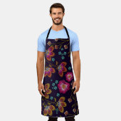 Tablier Fleurs brodées : mode sans couture motif (Porté)