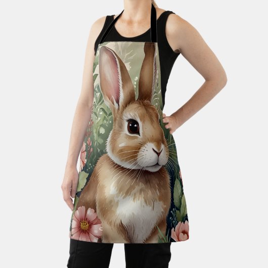 Tablier Fleurs broussailleuses et rêves de lapin Tout-en-u (Insitu)