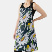 Tablier Fleurs chamomiles : Aquarelle bleu foncé. (Insitu)