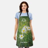 Tablier Fleurs chamomiles sur la prairie estivale verte (Porté)