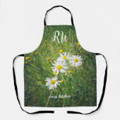 Tablier Fleurs chamomiles sur la prairie estivale verte (Recto)