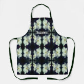 Tablier Fleurs Clematis blanches personnalisées (Recto)