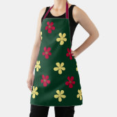 Tablier Fleurs Colorées Floral Moderne Vert (Insitu)