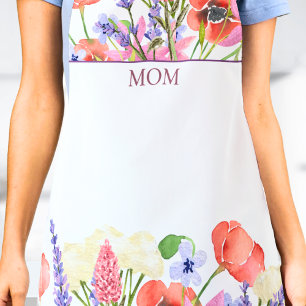 Tablier Fleurs d’aquarelle - Fête des mères pour maman