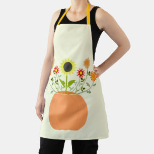 Tablier Fleurs d'action de grâce en Citrouille