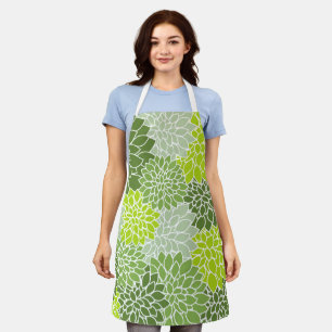 Tablier Fleurs Dahlia, Motif De Fleurs, Dahlia Verte
