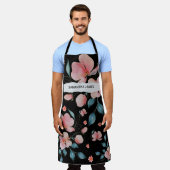 Tablier Fleurs d'aquarelle modernes & Gif personnalisé Kra (Porté)