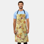 Tablier Fleurs d'aquarelle motif transparent (Porté)