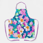Tablier Fleurs d'aquarelle rose et jolie (Recto)