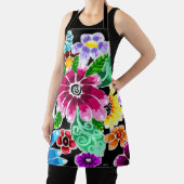 Tablier Fleurs d'art folklorique génoise multicolore (Insitu)