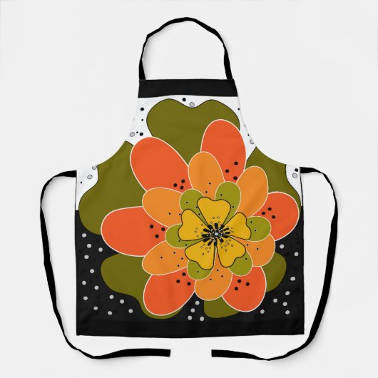 Tablier Fleurs d'automne, automne, fleur, projecteur d'ill (Recto)