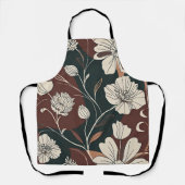 Tablier Fleurs d'Automne Noir (Recto)