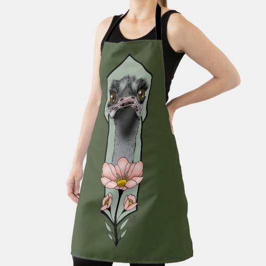 Tablier Fleurs d'autruche Art Déco Vert (Insitu)