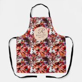 Tablier Fleurs de Bourgogne répétées Motif Monogrammé (Recto)