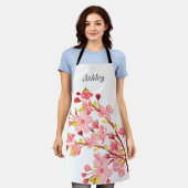 Tablier Fleurs de cerisier rose blanc Chic (Porté)