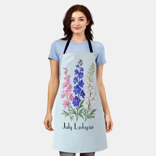 Tablier Fleurs de Delphinium de juillet (Porté)
