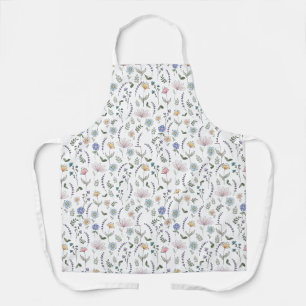 Tablier Fleurs de doodle à l'aquarelle de printemps