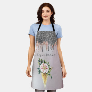 Tablier Fleurs de Glace Comestibles Paillettes Arg