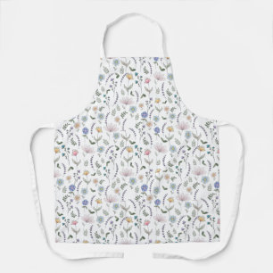 Tablier Fleurs de gribouillis d'aquarelle printanière