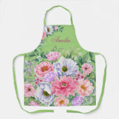 Tablier Fleurs de Jardin d'été vertes (Recto)