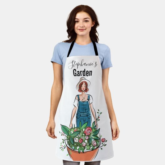 Tablier Fleurs de jardinage Dames (Porté)