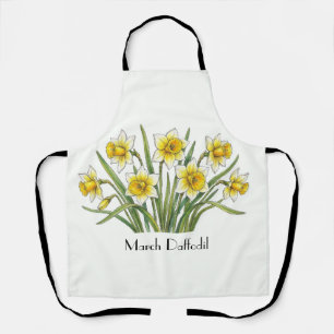 Tablier Fleurs de jonquilles de mars 