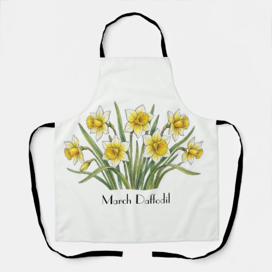 Tablier Fleurs de jonquilles de mars  (Recto)
