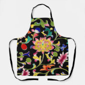 Tablier Fleurs de lotus et vigne (Recto)