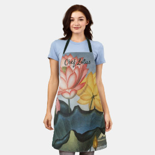Tablier Fleurs de Lotus Vintage, Le Haricot Égyptien Sacré