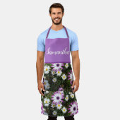 Tablier Fleurs de marguerites roses et blanches (Porté)