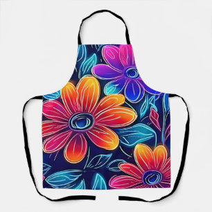 Tablier Fleurs de néon en fleurs éclatantes