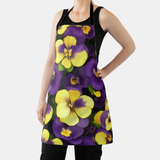 Tablier Fleurs de Pansy Jaune et Violet (Insitu)