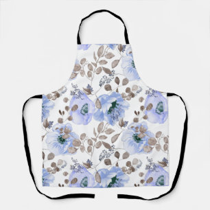 Tablier Fleurs de pavot bleu