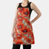 Tablier Fleurs de pavot gris rouge (Insitu)