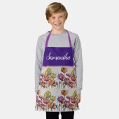 Tablier Fleurs de pavot rouge orange jaune Pavois Filles (Porté)