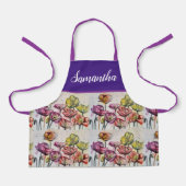 Tablier Fleurs de pavot rouge orange jaune Pavois Filles (Recto)