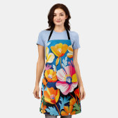 Tablier Fleurs de pavots de Californie (Porté)