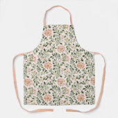 Tablier Fleurs de Pêche Rose Feuilles Vertes (Recto)