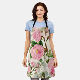 Tablier Fleurs de pivoines roses, Feuilles & Buds Motif