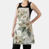 Tablier Fleurs de Poinsettia crème (Insitu)